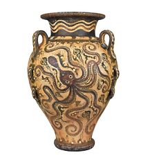 Handgefertigte minoische Oktopus Vase hochwertige Keramik antike griechische ...