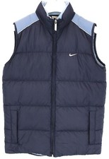 Nike Weste Jungen XL Reißverschluss mit Daunen Gefüllt Hoher Kragen Blau Weste