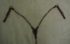 Western Vorderzeug Leder natur rundgenäht silberfarb. Hülsen verstellbar  