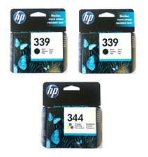 3 Original HP Patronen 2 x 339 + 1 x 344 Deskjet 5940 6540 6840 6980 9800 / NEU