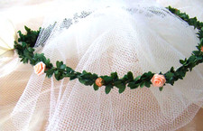 Kommunionkränzchen Haarkranz offen mit Ösen Haarschmuck Kommunionkleid ivory