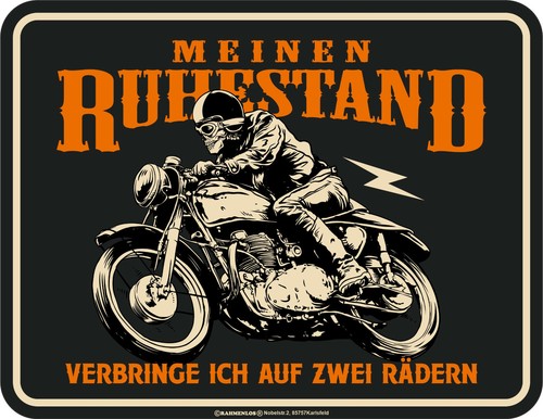 Biker fun schild ruhestand - schild,