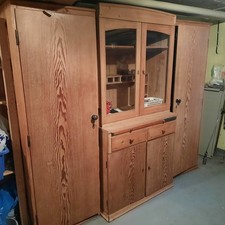 Schrank Wohnzimmerschrank Vitrine Bauernschrank Abgebeizt Holz Naturholz