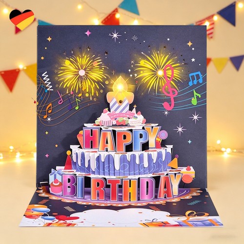 Geburtstagskarte mit musik led - geburtstagskarte,