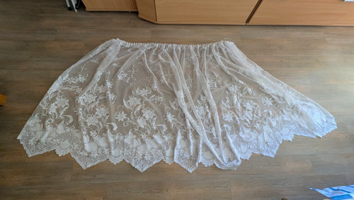 Gardine spitze weiß geblümt - weiß,
