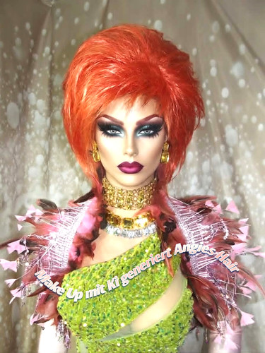 Perücke bowie natur - perücke, orange