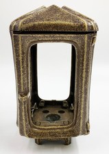 Grablampe Bronze Goldbraun Grablicht offen ohne Scheiben schlicht Grabschmuck