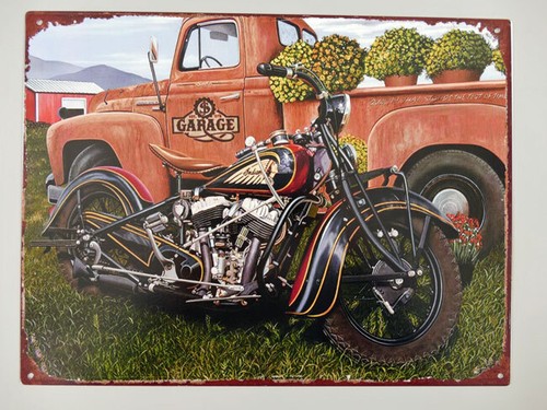 Blechschild motorrad auto - &,