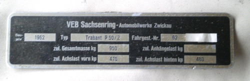 Altes original typenschild - altes,