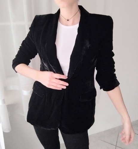 Zara samt blazer schwarz - zara,