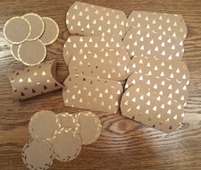 10 Elegante Geschenkboxen Pillowboxen mit 10 runden Anhängern Unikat