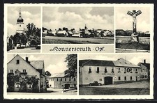 Konnersreuth / Opf., Ortsansicht, Gasthaus weisses Roß, Kirche, Ansichtskarte 