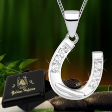 Zirkonia Hufeisen Hals-Kette