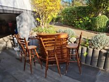 hausbar theke teakholzfarbig +4 Barhocker Hochlehner