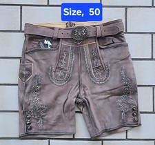 Trachten Lederhose Herren  Oktoberfestlederhose Ziegenleder mit  Gürtel Gr,50