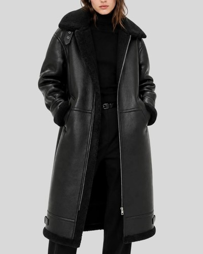 Damen lammfellmantel schwarz - damen,