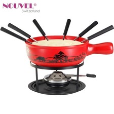 Käsefondue-Set 6 Person Nouvel ALM LANDSCHAFT Design rot II. Wahl Sale Aktion