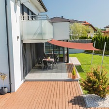 Sonnensegel Quadrat 3,6x3,6m Terracotta Beschattung Sonnenschutz Windhager HDPE