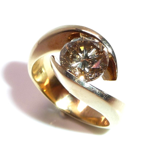 Ring 585 gold ct brillant - ring,