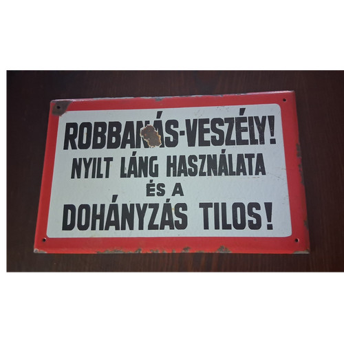 Antikes emailschild warnschild - antikes,