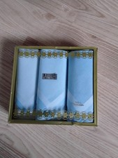 3 Hellblaue Damen Taschentücher Neu Im Geschenkkarton