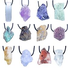 Rohstein Anhänger | Naturstein Edelstein gebohrt | Schmuckanhänger mit Bohrung