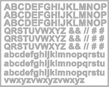 174 Buchstaben SILBER-GRAU