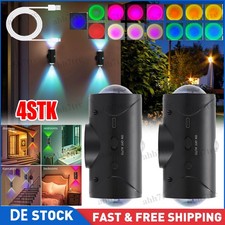 4X Wandleuchte Nachtlicht mit Bewegungsmelder Magnetische 8 Farbmodi USB Dimmbar