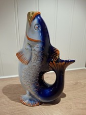 Porzellan Fische Russisch Ukraine Karaffe Krug Gluckigluck Likör UdSSR Vintage