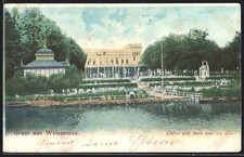 Künstler-AK Berlin-Weissensee, Schloss und Park vom See aus 1901 