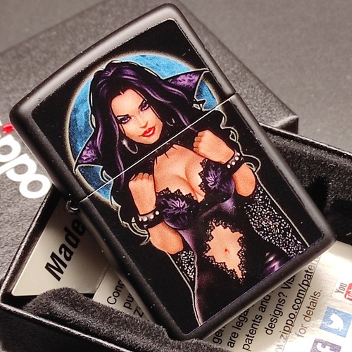 Zippo blue moon girl woman - blue, moon,