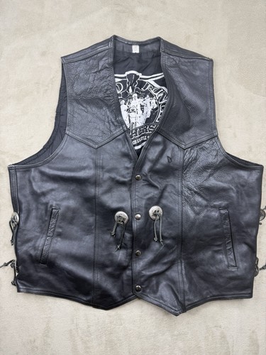 Vintage lederkutte lederweste - vintage,