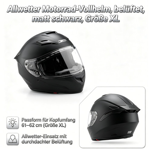 Matt schwarz klapphelm - matt, xl