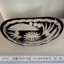 Ovale Glasschale dunkelrot mit