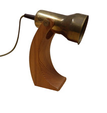 60/70er Tischleuchte Lampe Richard Essig Holz Messing lamp  60s 70s Vintage