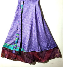 Unglaublich-Kunst Vintage Seide Sari Magic Wickelrock Wende Hippie Sarong