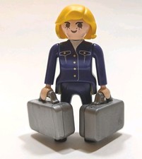 **Playmobil** Frau Pilotin Mann Figur Pilot Büro Koffer Flugzeug Flughafen 