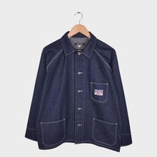 ONAOSHI GEORGE Herren Hergestellt in Japan Blau 12oz Denim Chore Jacke