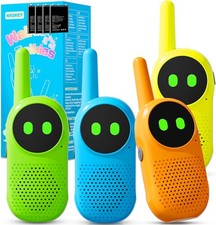 Kinder Walkie Talkie 4er-Set, Wiederaufladbar, USB-C, 1000 m Reichweite