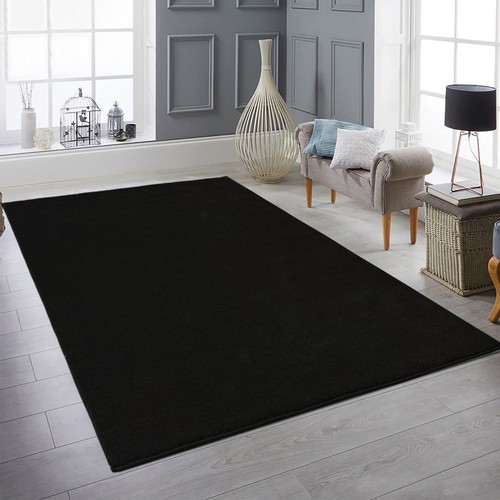 Teppich schwarz uni modern - teppich,