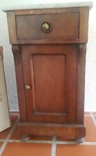 Vintage Nachttisch, Schrank, Massivholz + abnehmbare Marmorplatte 43x33x81cm