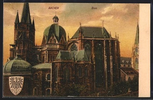Aachen dom ansichtskarte - aachen,, dom,