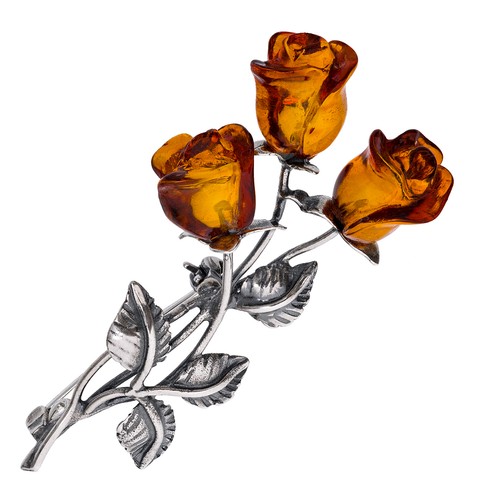 Silber brosche mit drei - silber,