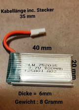 Mini Lipo Akku 3,7V 400mAh