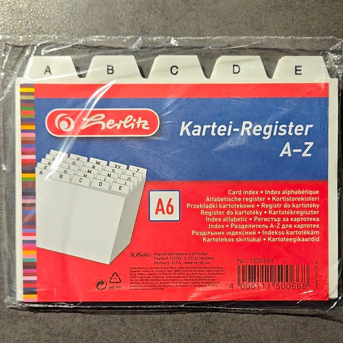 Herlitz kartei register - herlitz, a–z