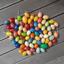 73 PLASTIK OSTEREIER BUNT Plastikeier Ostern Dekoration