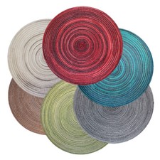 Bast Platzset rund ca. 40 cm Ø waschbar Tischset Untersetzer 6 Farben meliert 