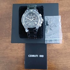 Cerruti 1881 DIAMOND Damen Uhr Armbanduhr Schwarz Keramik Chronograph
