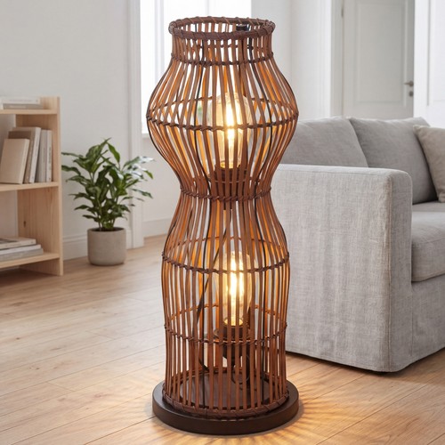 Stehlampe bambus wohnzimmer - stehlampe,