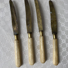 4 alte?Obstmesser mit Horngriff Horn Schneide Stahl-Bronze 17cm Dachbodenfund